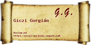 Giczi Gorgiás névjegykártya